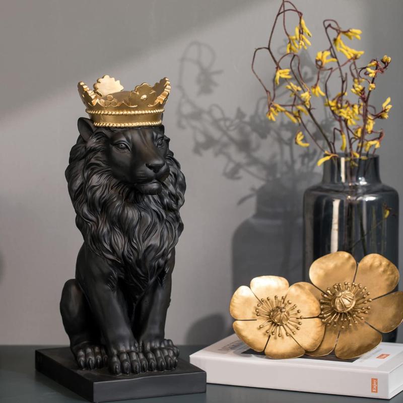 Abstract Crown Lion Sculpture
