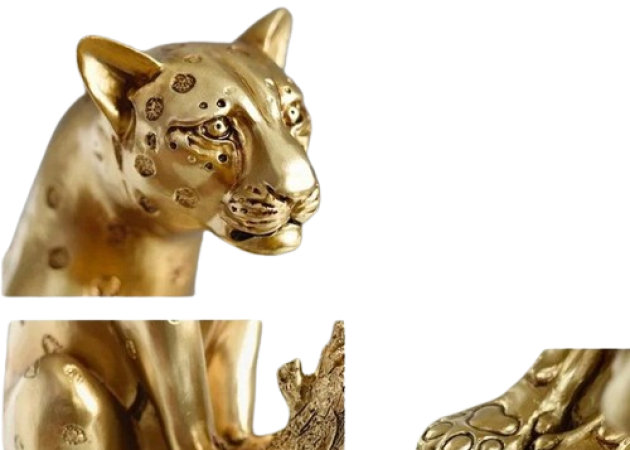 Elegant Leopard Resin Sculpture